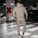 Komplet sportowy bawełniany męski KAMIKAZE OLAVOGA beżowy