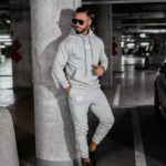 Komplet sportowy bawełniany męski KAMIKAZE OLAVOGA szary