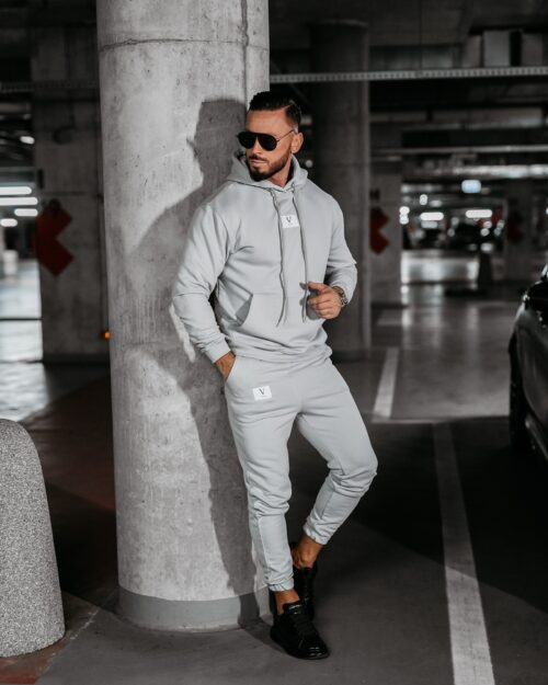 Komplet sportowy bawełniany męski KAMIKAZE OLAVOGA szary