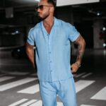 Komplet casualowy męski HEARTS OLAVOGA błękitny