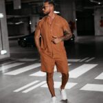 Komplet casualowy męski HEARTS OLAVOGA brązowy