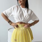 Spódniczko-spodenki plisowane MOSA OLAVOGA żółte