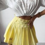 Spódniczko-spodenki plisowane MOSA OLAVOGA żółte