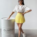 Spódniczko-spodenki plisowane MOSA OLAVOGA żółte