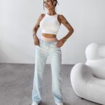 Spodnie casualowe elastyczne BORED OLAVOGA j.niebieskie