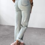 Spodnie casualowe elastyczne BORED OLAVOGA turkusowe