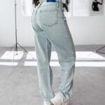 Spodnie damskie logowane VIERY OLAVOGA j.niebieskie