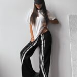 Spodnie damskie z lampasami SIIA OLAVOGA czarne