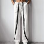 Spodnie damskie z lampasami SIIA OLAVOGA ecru