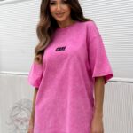 T-shirt dekatyzowany CARE różowy