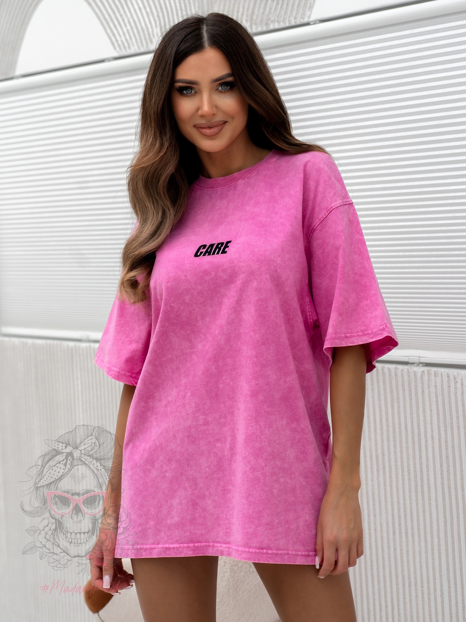 T-shirt dekatyzowany CARE różowy T-shirt dekatyzowany CARE różowy