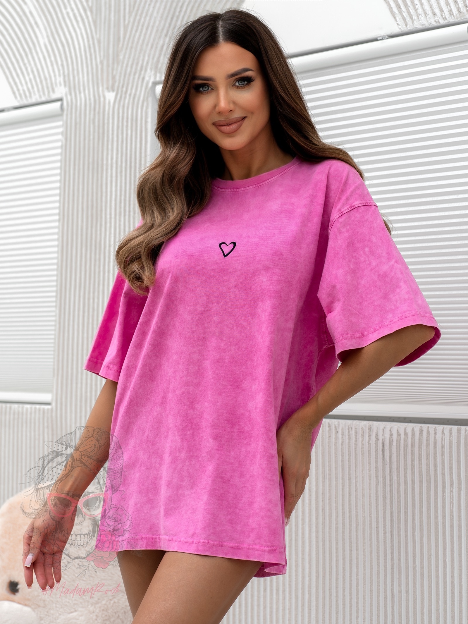 T-shirt dekatyzowany MINI HEART różowy T-shirt dekatyzowany MINI HEART różowy