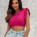 Top dzianinowy BeFly różowy