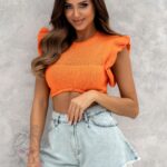 Top dzianinowy BeFly pomarańczowy