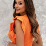 Top dzianinowy BeFly pomarańczowy