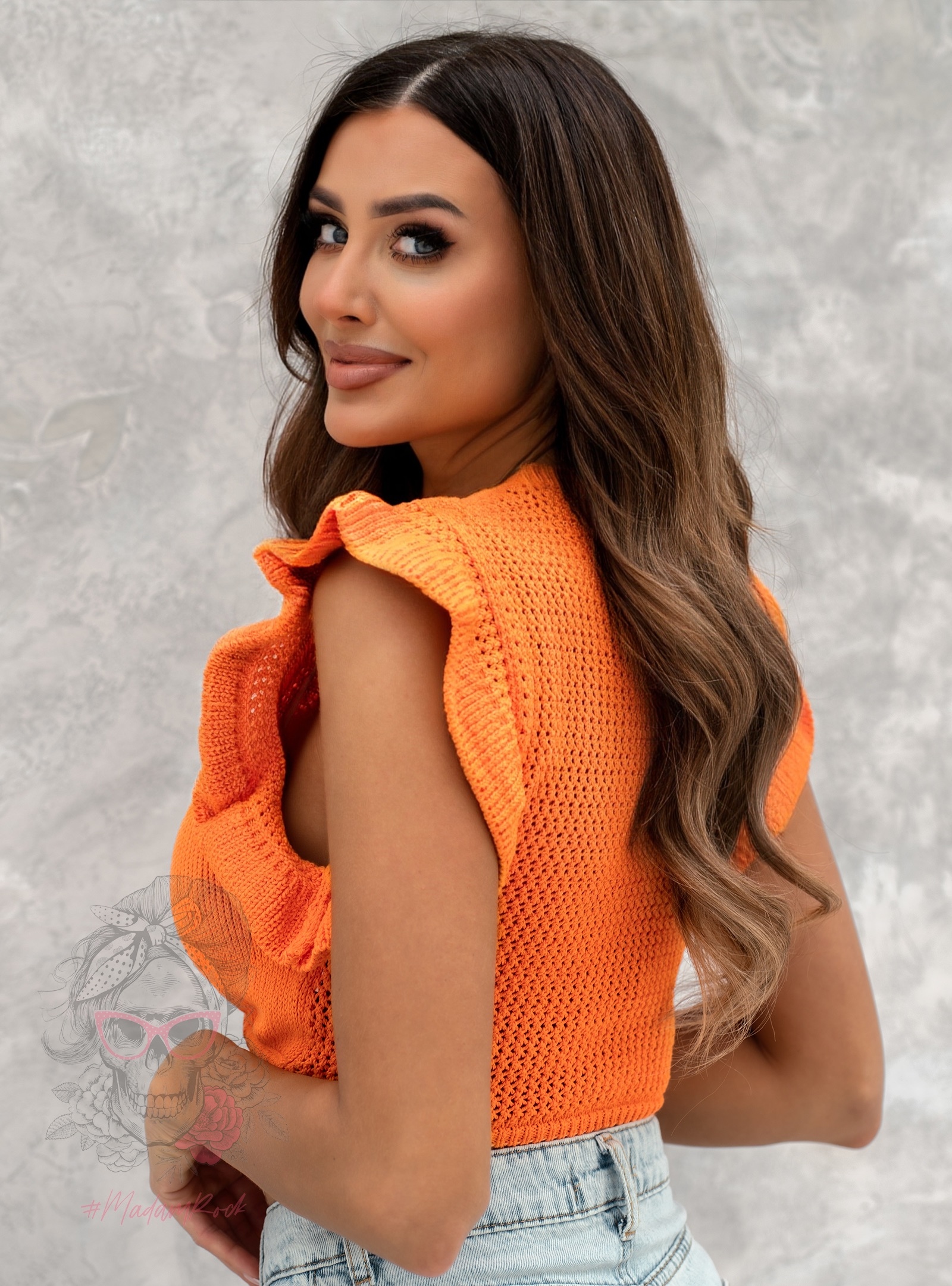 Top dzianinowy BeFly pomarańczowy Top dzianinowy BeFly pomarańczowy