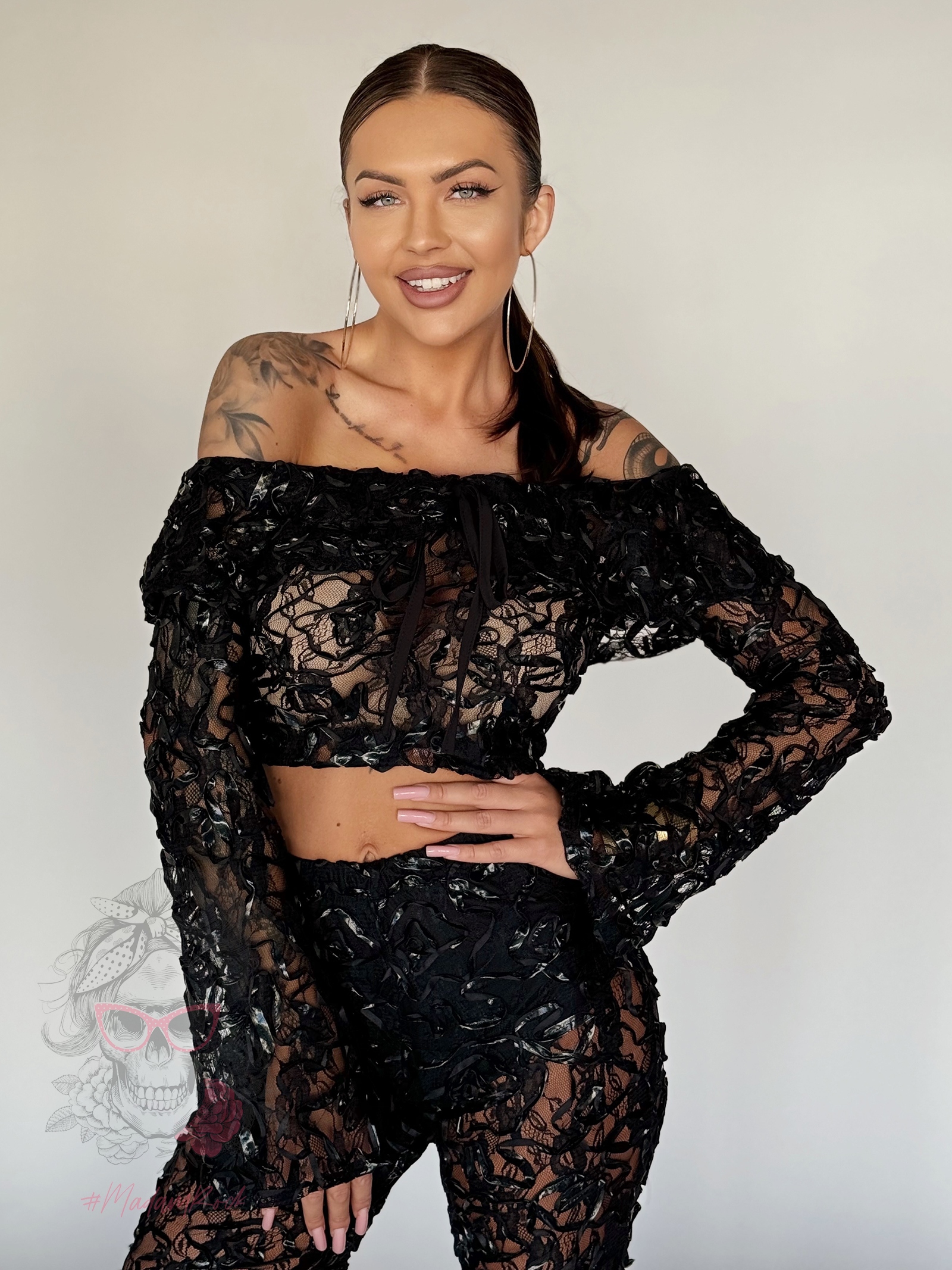 Komplet top + spodnie NB Revolv czarny