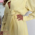 Sukienka koszulowa gładka Elva cytrynowa