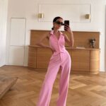 Komplet elegancki NICE OLAVOGA różowy