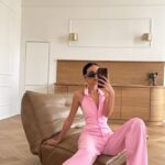 Komplet elegancki NICE OLAVOGA różowy