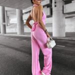 Komplet elegancki NICE OLAVOGA różowy