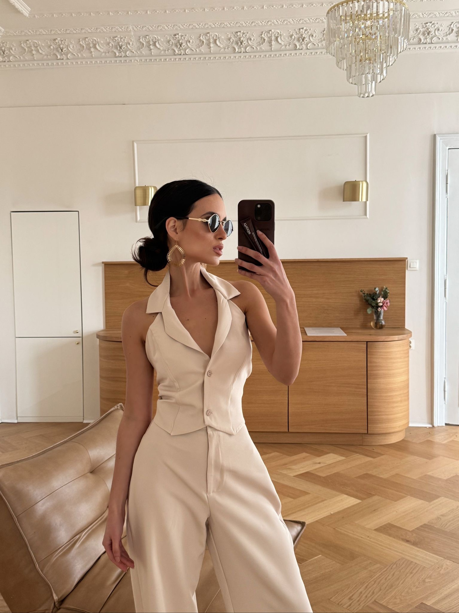 Komplet elegancki NICE OLAVOGA beżowy