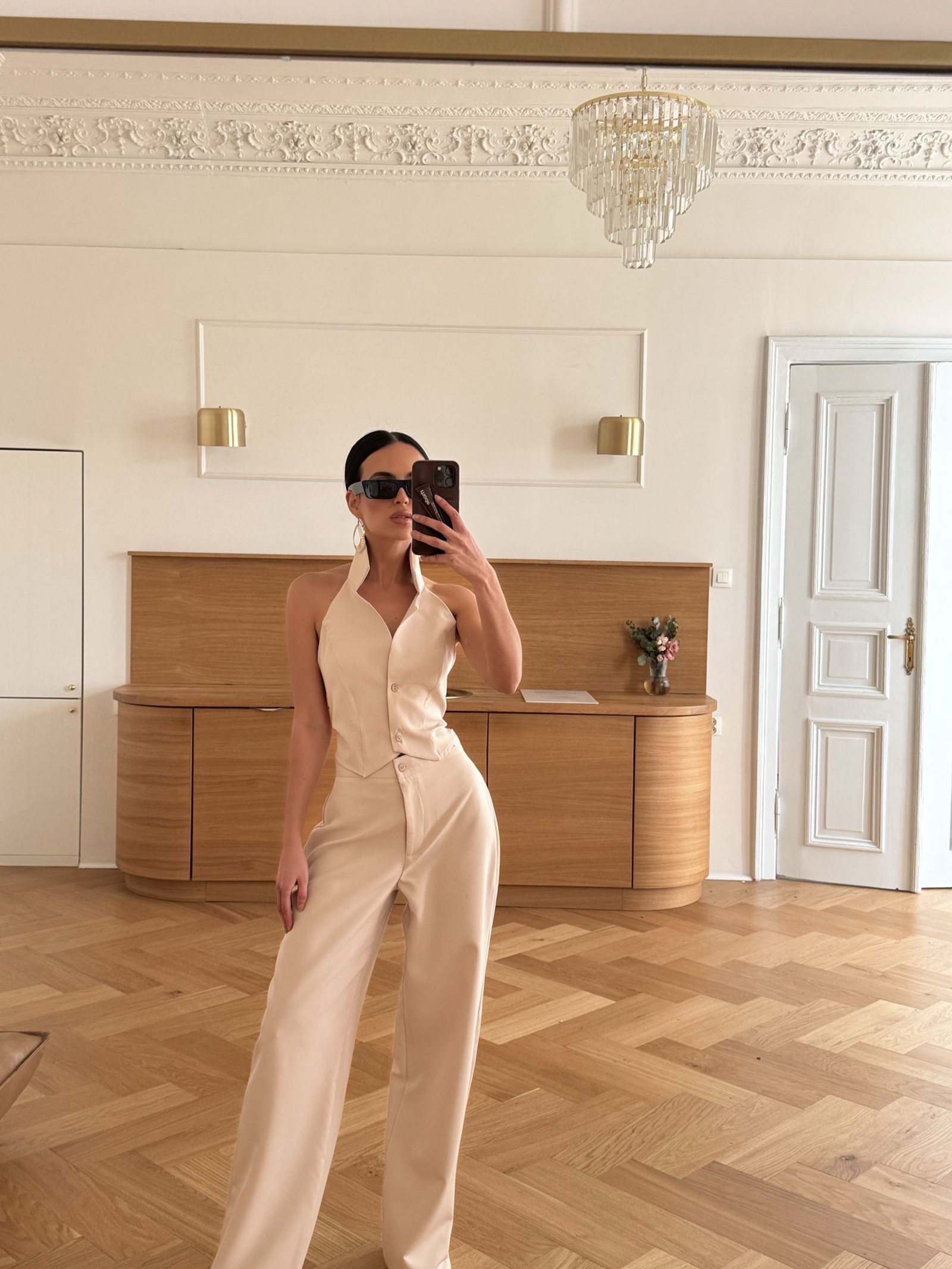 Komplet elegancki NICE OLAVOGA beżowy