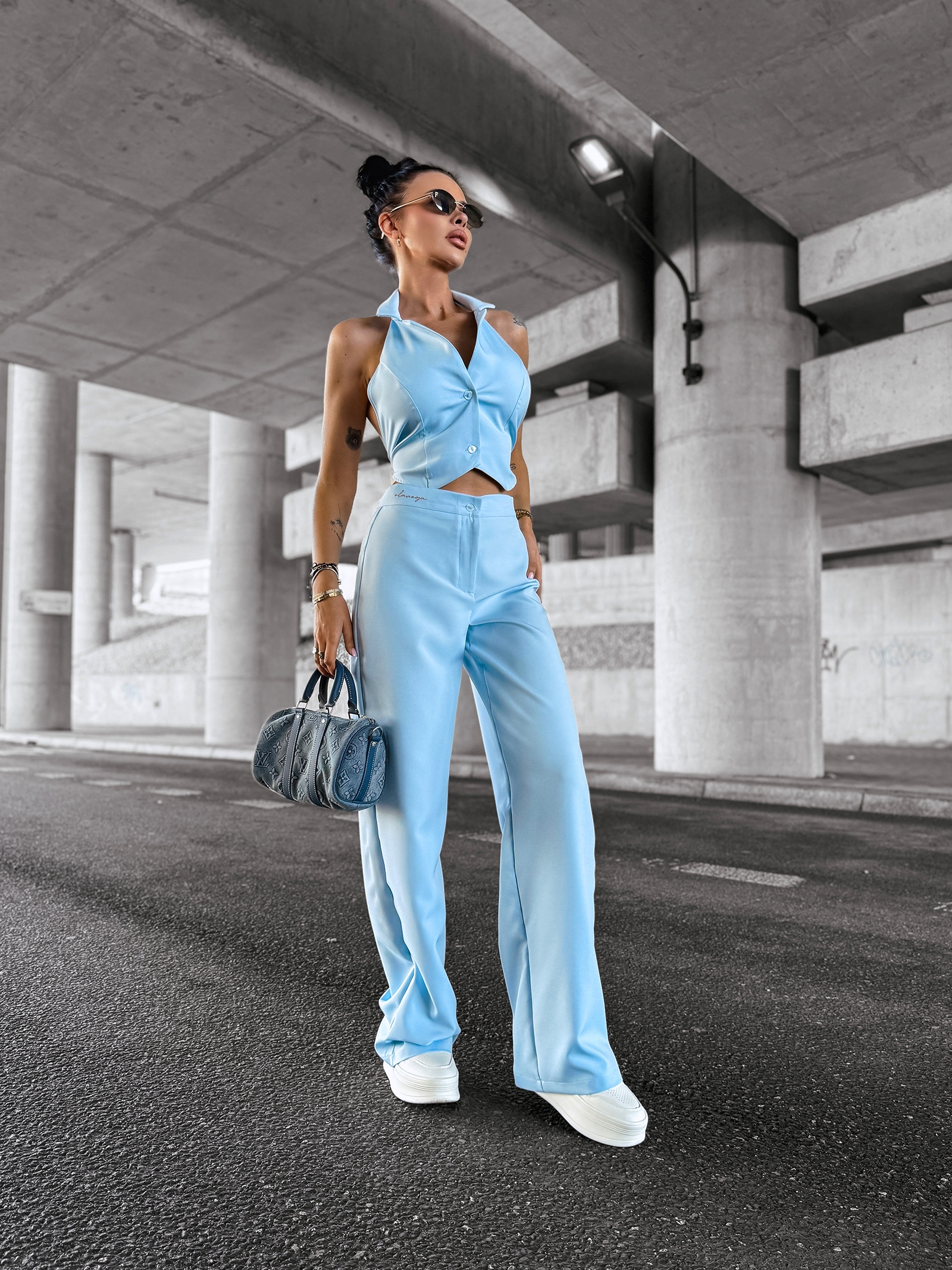 Komplet elegancki NICE OLAVOGA błękitny