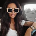 Okulary damskie przeciwsłoneczne EYZ OLAVOGA beżowe