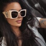 Okulary damskie przeciwsłoneczne EYZ OLAVOGA beżowe