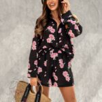 Komplet wakacyjny naturalny - koszula + spodenki Bermudo czarny