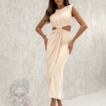 Sukienka elastyczna Monlisa beżowa