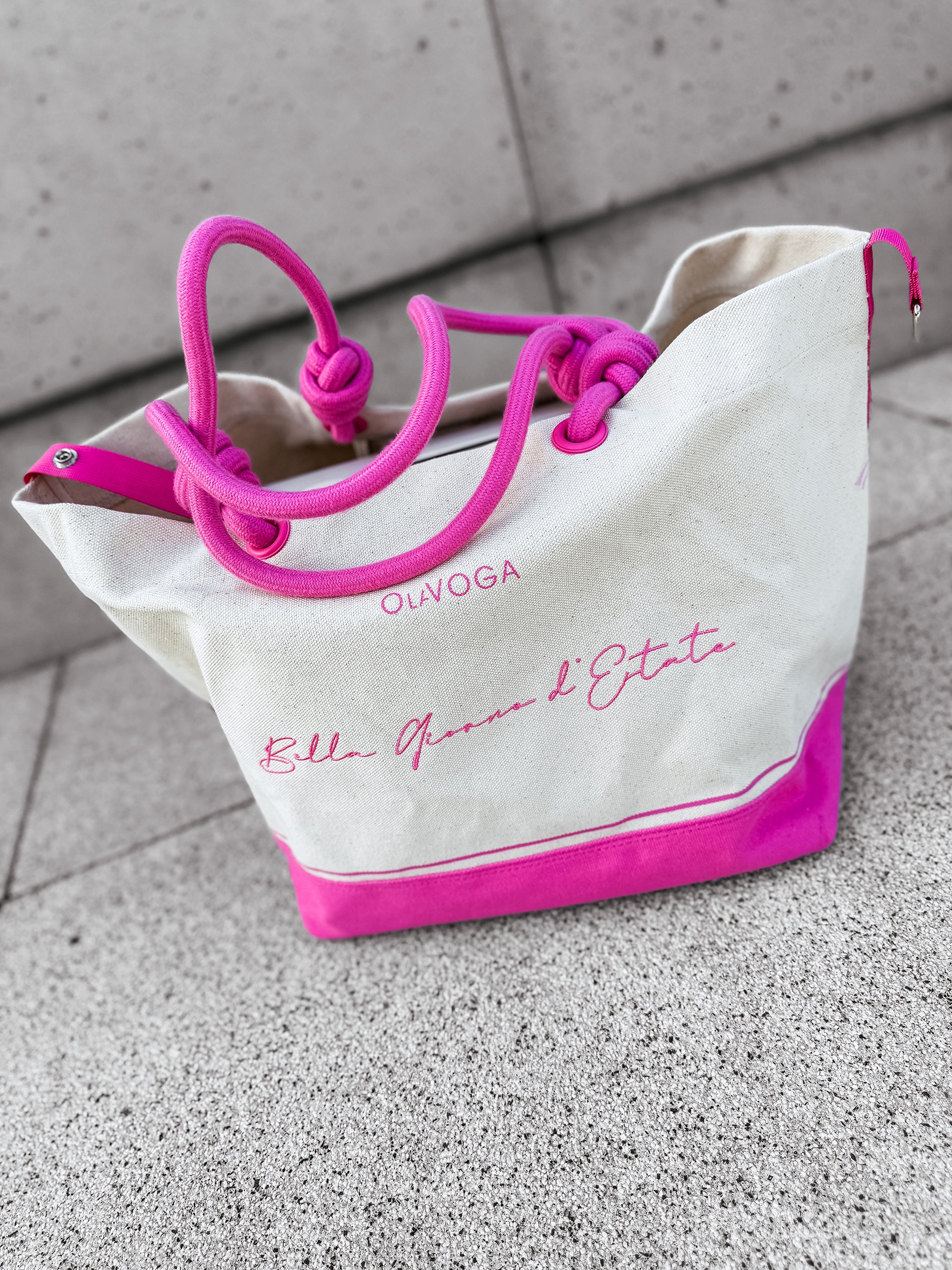 Torba klasyczna bawełniana logowana ESTATE OLAVOGA różowa