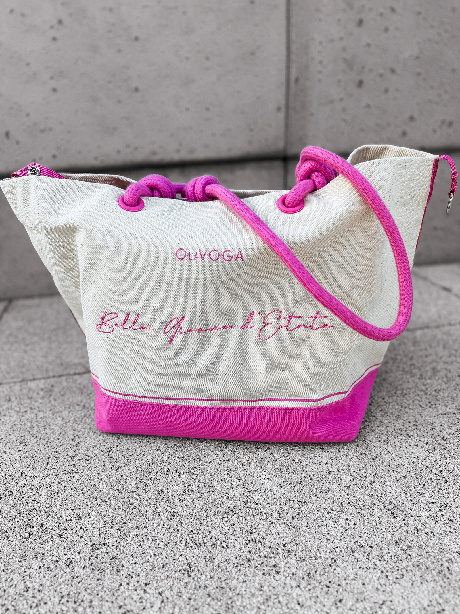 Torba klasyczna bawełniana logowana ESTATE OLAVOGA różowa