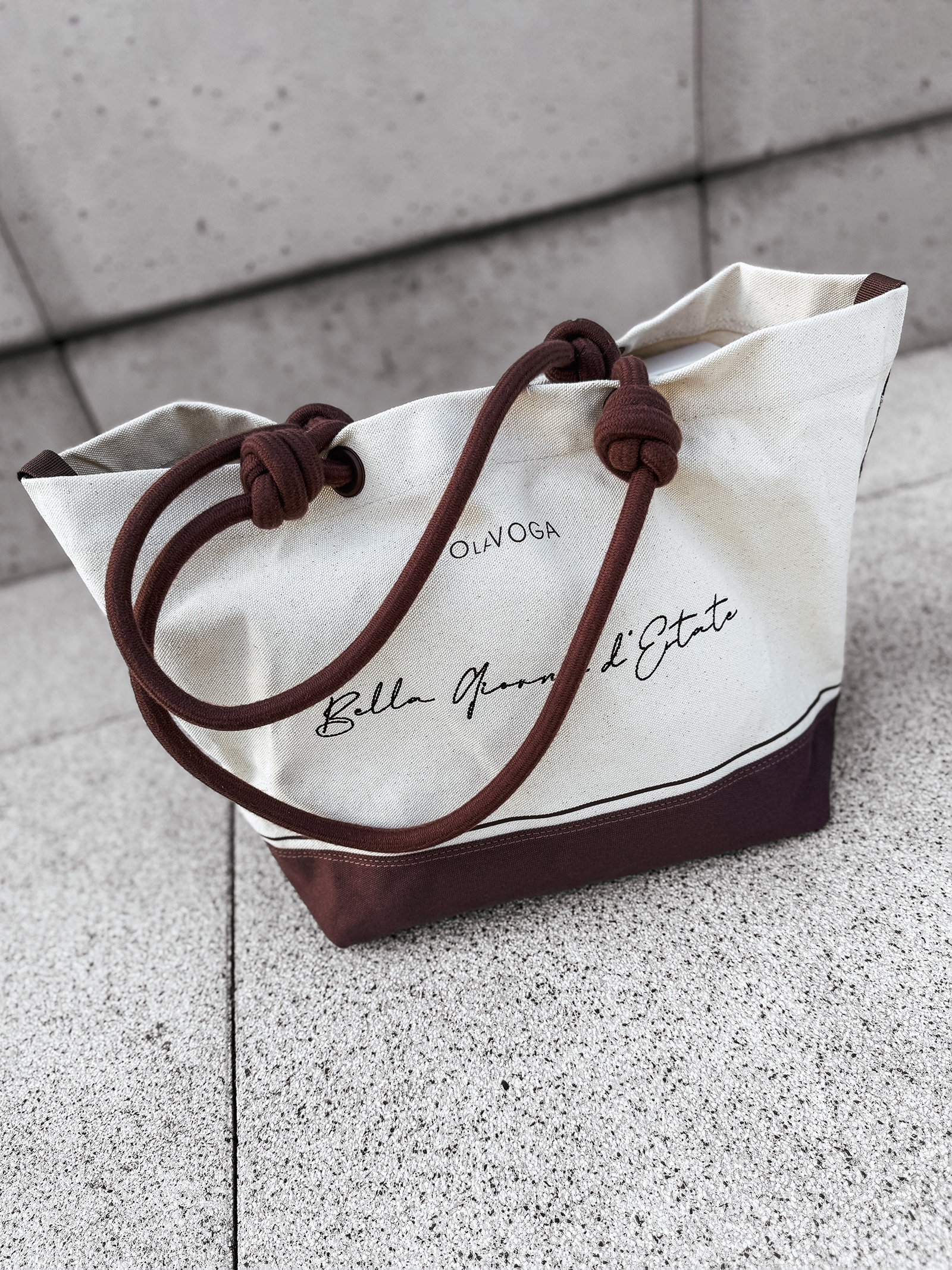 Torba klasyczna bawełniana logowana ESTATE OLAVOGA brązowa