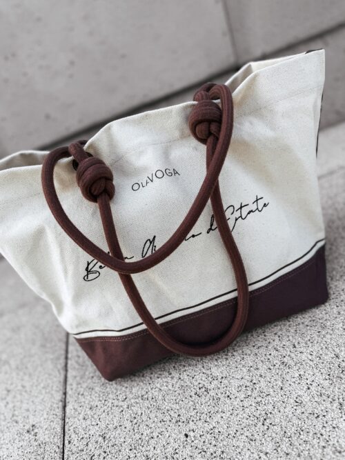 Torba klasyczna bawełniana logowana ESTATE OLAVOGA brązowa