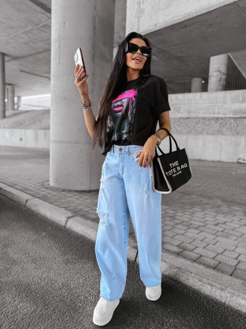 Spodnie jeansowe z przetarciami REING OLAVOGA j.niebieskie