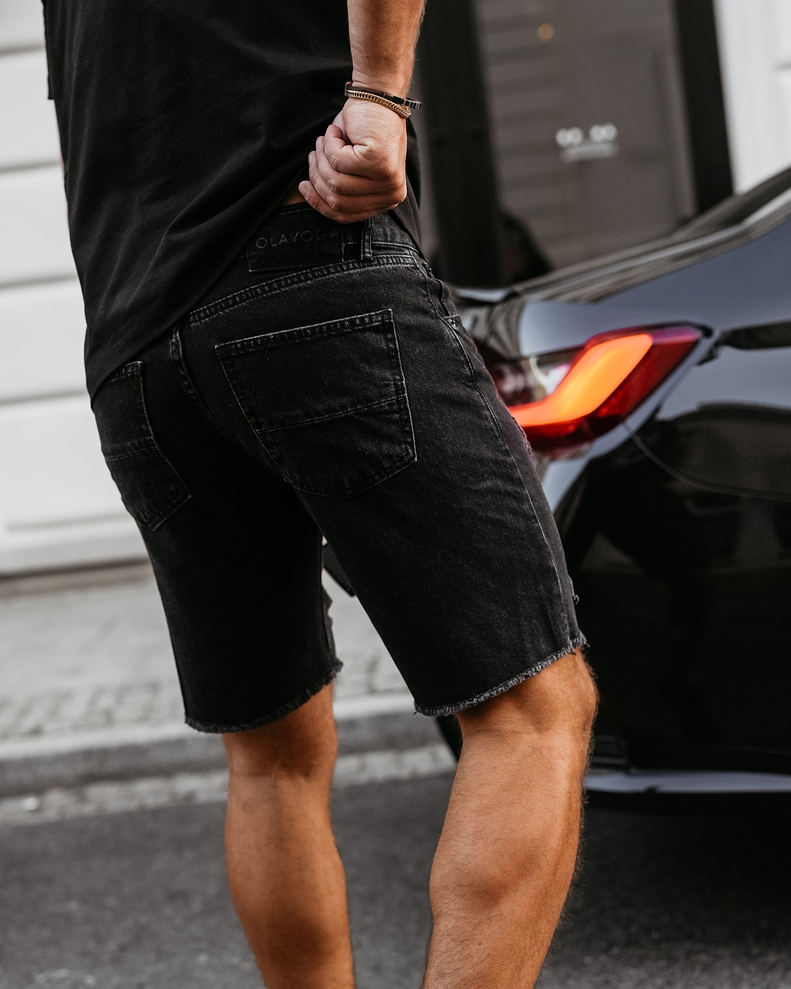 Spodenki męskie jeansowe TRUEFIT OLAVOGA czarne