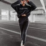 Komplet damski welurowy HANDY OLAVOGA czarny