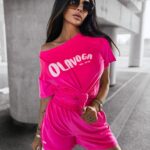 Komplet welurowy TURN OLAVOGA amarantowy