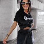 Komplet welurowy TURN OLAVOGA czarny