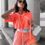 Komplet welurowy sportowy SIBE OLAVOGA koralowy