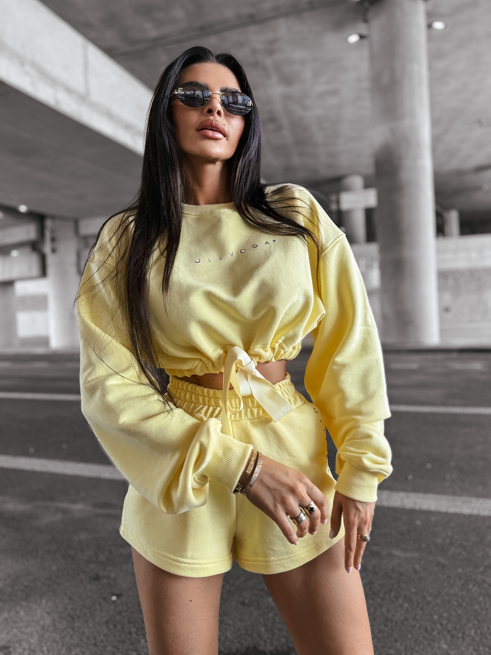 Komplet bawełniany ze spodenkami LAZO OLAVOGA żółty Komplet bawełniany ze spodenkami LAZO OLAVOGA żółty