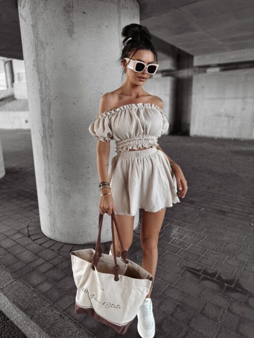 Komplet damski muślinowy DANTE OLAVOGA beżowy