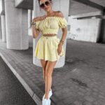 Komplet damski muślinowy DANTE OLAVOGA żółty