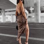 Sukienka maxi dopasowana MUZA OLAVOGA panterka