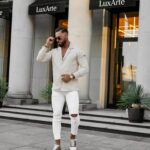 Koszula elegancka męska MIDNIGHT OLAVOGA beżowa