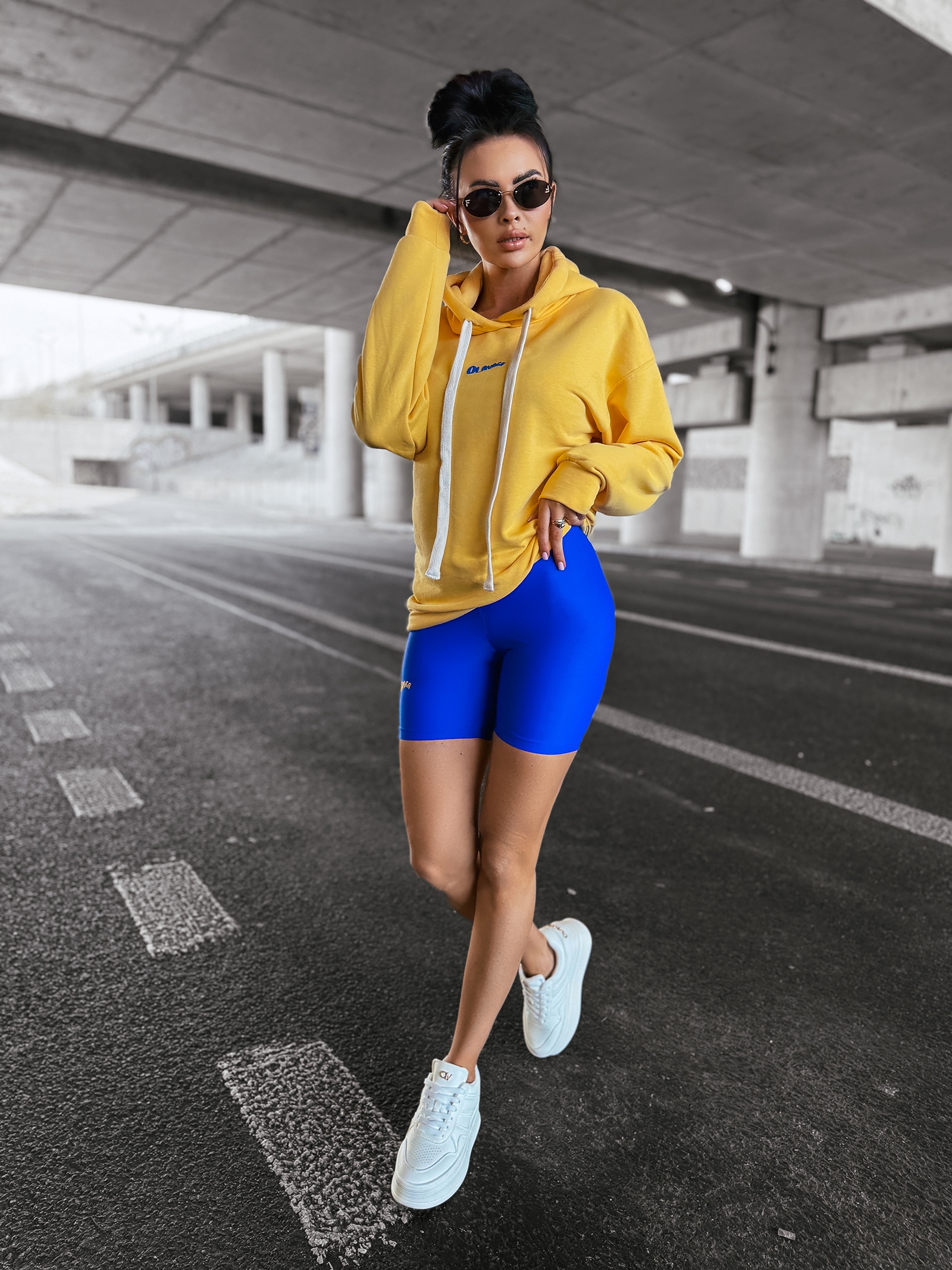 Bluza damska z kapturem NORTH OLAVOGA żółta