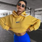 Bluza damska z kapturem NORTH OLAVOGA żółta