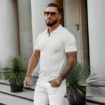 Koszulka męska polo TERON OLAVOGA ecru